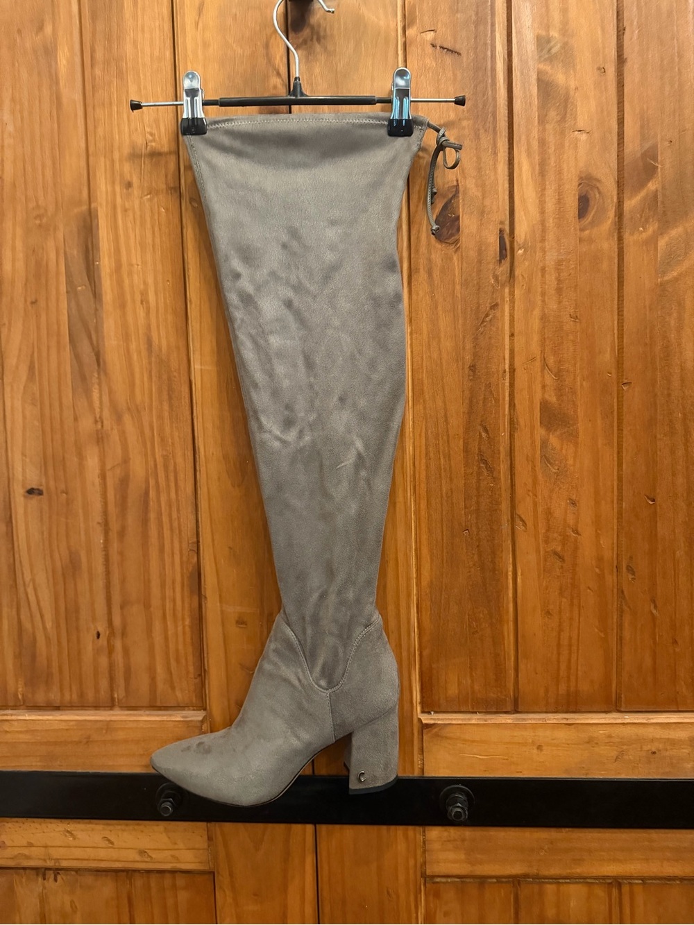 Circus by Sam Edelman Over-the-Knee Block Heel Boots in Gray